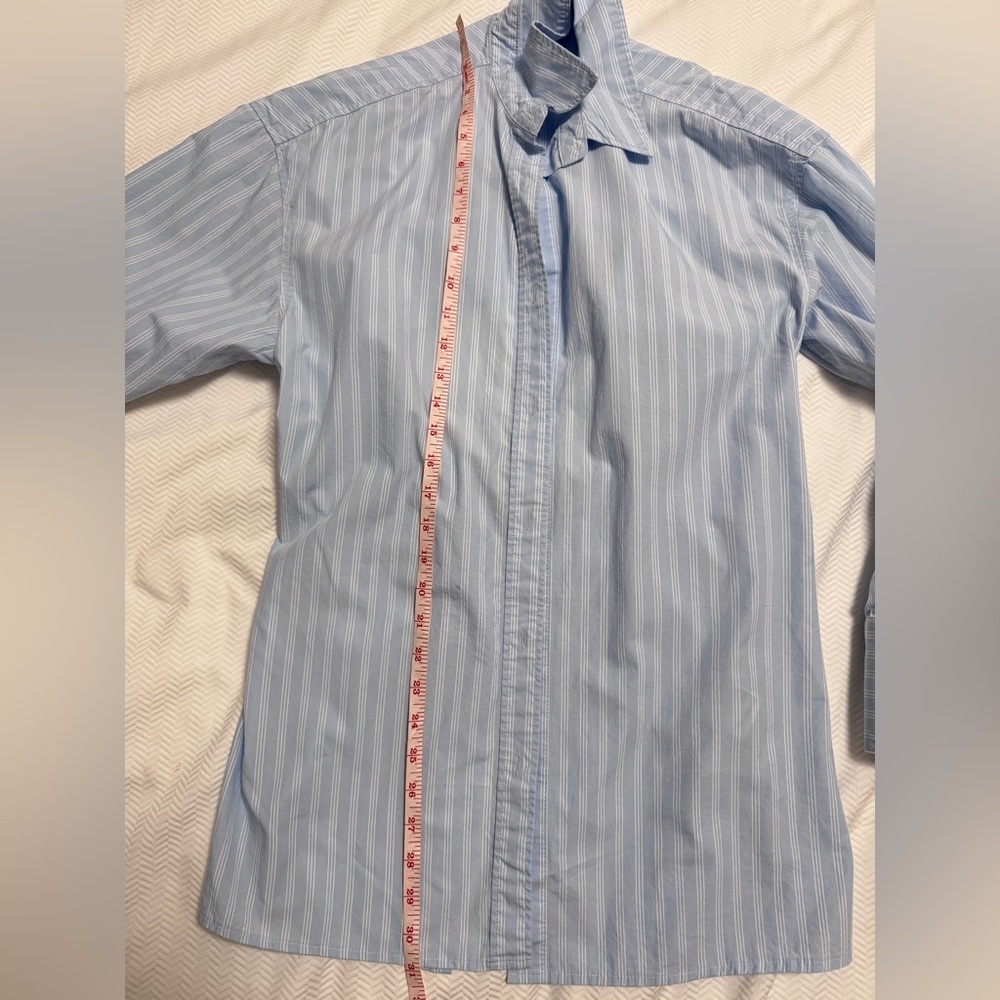 H& M Striped Cotton Relaxed Fit Shirt With Open Back In XS - Picture 7 of 11